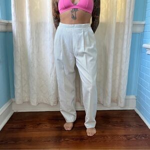 boston traveler off-white pleated trousers linen blend 29x27